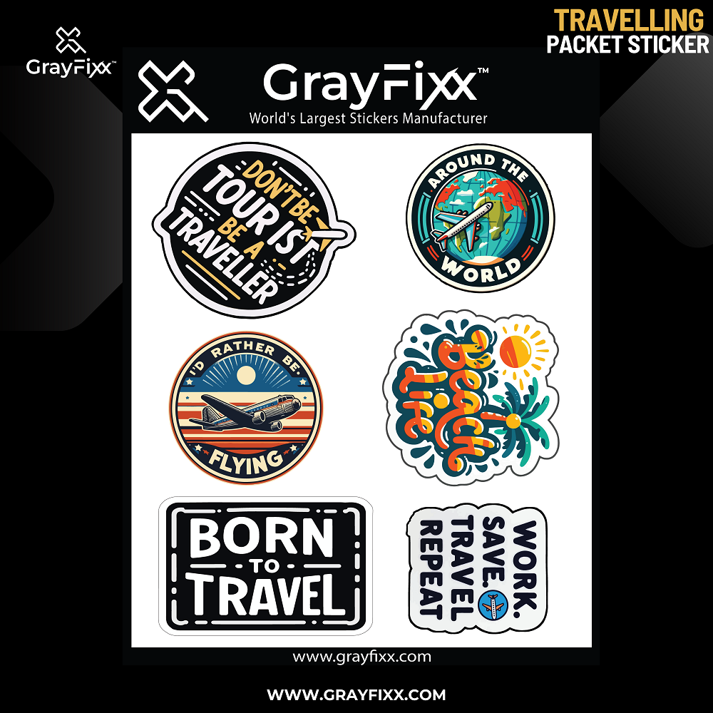 Travel & Adventure Packet Sticker | Bike & Helmet Stickers